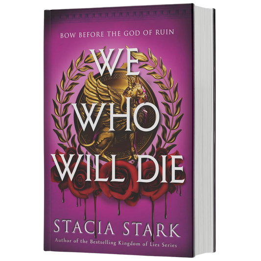 Book cover of 'We Who Will Die' by Stacia Stark on a purple background